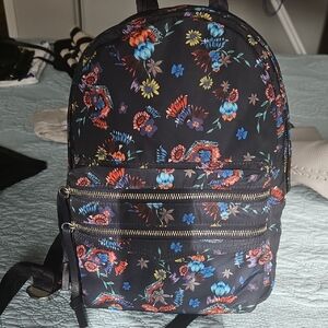 NWOT Floral Navy Blue Nylon Rebecca Minkoff Backpack Daypack RARE Pattern